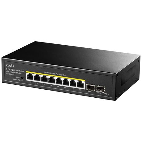 CUDY 8-Port Gigabit PoE+ Switch with 2 Gigabit SFP slot 120W - Imagen 3 de 5 CUDY 8-Port Gigabit PoE+ Switch with 2 Gigabit SFP slot 120W - Imagen 3 de 5