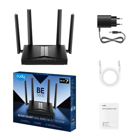 Cudy Router WiFi 7 Dual Band Gigabit BE3600 - hasta 1000Mbps - 5 Puertos - 4 Antenas Fijas de 5dBi - Tecnologia MU-MIMO - Negro - Imagen 4 de 4 Cudy Router WiFi 7 Dual Band Gigabit BE3600 - hasta 1000Mbps - 5 Puertos - 4 Antenas Fijas de 5dBi - Tecnologia MU-MIMO - Negro - Imagen 4 de 4