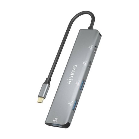 AISENS Hub USB 3 2 Gen1 5G USB C USB C M 1xUSB C PD100W H 1xUSB C H 3xUSB A H Gris 15cm - Imagen 4 de 6 AISENS Hub USB 3 2 Gen1 5G USB C USB C M 1xUSB C PD100W H 1xUSB C H 3xUSB A H Gris 15cm - Imagen 4 de 6