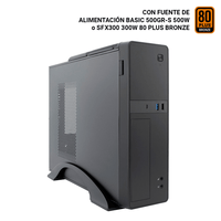 Miniatura 1 de COOLBOX  COOLBOX CAJA MATX SLIM T310 USB-C 3.2 GEN1 + MULTILECTOR SD FTE 300SBZ 80+BRONZE  Negro Incluye Fuente