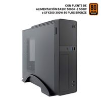 Miniatura 2 de COOLBOX  COOLBOX CAJA MATX SLIM T310 USB-C 3.2 GEN1 + MULTILECTOR SD FTE 300SBZ 80+BRONZE  Negro Incluye Fuente