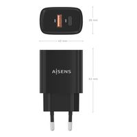 Miniatura 5 de CARGADOR USB PARED AISENS GAN 30W USB-C PD3.0 QC4.0 NEGRO