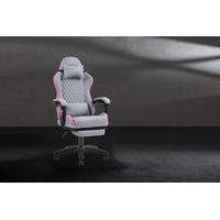 Miniatura 11 de SILLA GAMER MARS GAMING MGCXFSPK FABRIC RECLINABLE REPOSAPIES EXTENSIBLE DISE??O TEXTIL ROSA PLATA