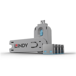 USB PORT LOCKS 4X BLUE+KEY