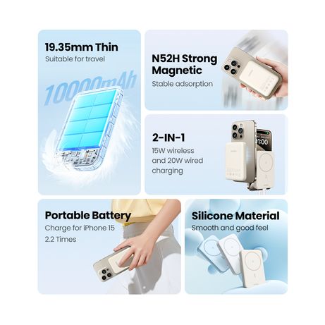 UGREEN 10000MAH MINI MAGNETIC WIRELESS 20W POWER BANK - Imagen 4 de 23 UGREEN 10000MAH MINI MAGNETIC WIRELESS 20W POWER BANK - Imagen 4 de 23