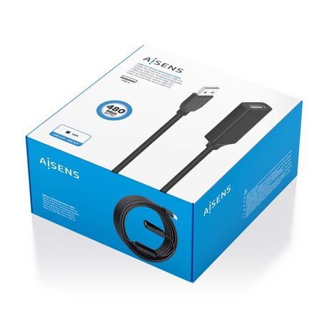 AISENS Cable USB 2 0 Prolongador con Amplificador Tipo A M A H Negro 15m - Imagen 2 de 7 AISENS Cable USB 2 0 Prolongador con Amplificador Tipo A M A H Negro 15m - Imagen 2 de 7