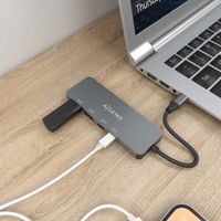 Miniatura 3 de AISENS Hub USB 3 2 Gen2 10G USB C  USB C M 2xUSB C H 2xUSB A H  Gris  15cm