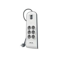 Miniatura 2 de REGLETA ALIMENTACION BELKIN BSV604VF2M-V2 PROTECCI??N CONTRA SOBRET 6 TOMAS + 2 USB- A 2,4 BOTON