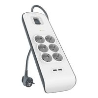Miniatura 3 de REGLETA ALIMENTACION BELKIN BSV604VF2M-V2 PROTECCI??N CONTRA SOBRET 6 TOMAS + 2 USB- A 2,4 BOTON