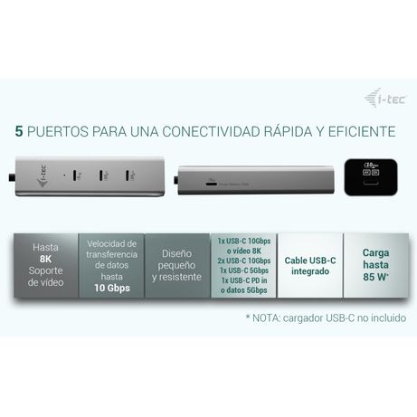 CHARGE METAL HUB 5PORT USBC 8K 85W - Imagen 17 de 18 CHARGE METAL HUB 5PORT USBC 8K 85W - Imagen 17 de 18