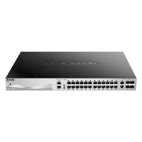 SWITCH GESTIONABLE L3 D-LINK STACKABLE DGS-3130-30PS/E 24P POE (370W) GIGA + 2P 10G + 4P 10G SFP+ - Imagen 3 de 5 SWITCH GESTIONABLE L3 D-LINK STACKABLE DGS-3130-30PS/E 24P POE (370W) GIGA + 2P 10G + 4P 10G SFP+ - Imagen 3 de 5