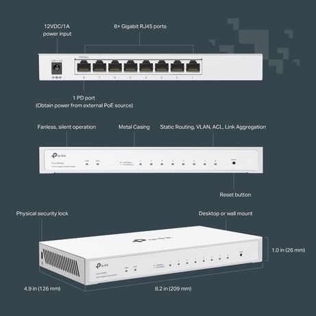 SWITCH SEMIGESTIONABLE TP-LINK FESTA FS308G 8xRJ45 Gb CARCASA METALICA 1x ENTRADA PoE GESTION APLICA - Imagen 11 de 12 SWITCH SEMIGESTIONABLE TP-LINK FESTA FS308G 8xRJ45 Gb CARCASA METALICA 1x ENTRADA PoE GESTION APLICA - Imagen 11 de 12