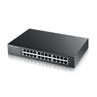 Miniatura 1 de GS1900-24E v3  24-puertos GbE L2 Smart Switch  escrtorio sin ventilador. IPv6  VLAN. No gest en Nebula. Cable CA kit de montaje pared y rack