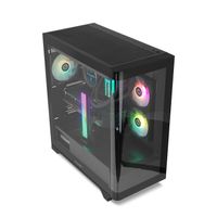 Miniatura 6 de NOX Semitorre HUMMER ETHER Cristal Curvo Negro