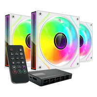 Miniatura 1 de KIT 3xVENTILADOR INTERNO ARGB MARS GAMING MF3DPROKIT BLANCO 120mm ARGB ARGB HUB RF REMOTE
