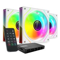Miniatura 2 de KIT 3xVENTILADOR INTERNO ARGB MARS GAMING MF3DPROKIT BLANCO 120mm ARGB ARGB HUB RF REMOTE