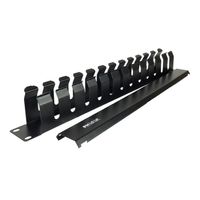 Miniatura 2 de PHASAK  Guiacables con tapa PHASAK para Rack de 19" 1U - PA 5095  Negro