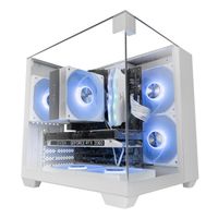 Miniatura 3 de CAJA MICROATX GAMING MARS GAMING MCVISIONMW TRIPLE CRISTAL TEMPLADO GPU 330mm 1x3.5 1x2.5 BLANCO