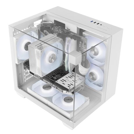 CAJA MICROATX GAMING MARS GAMING MCVISIONMW TRIPLE CRISTAL TEMPLADO GPU 330mm 1x3.5 1x2.5 BLANCO - Imagen 4 de 6 CAJA MICROATX GAMING MARS GAMING MCVISIONMW TRIPLE CRISTAL TEMPLADO GPU 330mm 1x3.5 1x2.5 BLANCO - Imagen 4 de 6