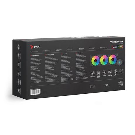 Savio VELOX 360 MM sistema de refrigeraci n para ordenador Procesador Sistema de refrigeraci n l quida todo en uno 36 cm Negro 1 pieza s - Imagen 5 de 6 Savio VELOX 360 MM sistema de refrigeraci n para ordenador Procesador Sistema de refrigeraci n l quida todo en uno 36 cm Negro 1 pieza s - Imagen 5 de 6
