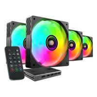 Miniatura 2 de KIT 4xVENTILADOR INTERNO ARGB MARS GAMING MF3DPROKIT NEGRO 120mm ARGB HUB RF REMOTE
