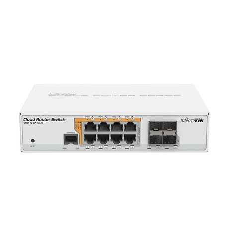MikroTik CRS112-8P-4S-IN Switch 8xGB 4xSFP L5 - Imagen 1 de 6 MikroTik CRS112-8P-4S-IN Switch 8xGB 4xSFP L5 - Imagen 1 de 6