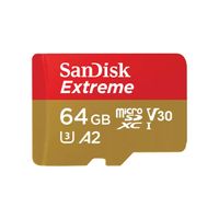 Miniatura 2 de SANDISK EXTREME MICROSDXC 64GB + SD ADAPTER + 1 YR RESCUEPRO DELUXE UP TO 170MB/S & 80MB/S READ/WRITE SPEEDS A2 C10 V30 UHS-I