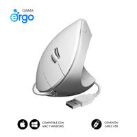 Miniatura 3 de RATON SUBBLIM VERTICAL ERGO WIRED WHITE