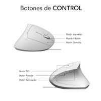 Miniatura 7 de RATON SUBBLIM VERTICAL ERGO WIRED WHITE