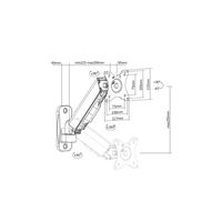 Miniatura 13 de 17 -32  Single Monitor Wall-Mounted Bracket  Arm length:334mm