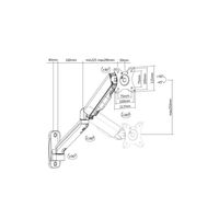Miniatura 12 de 17 -32  Single Monitor Wall-Mounted Bracket  Arm length:564mm