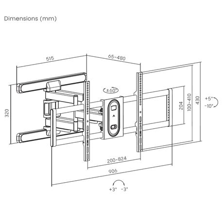 SOPORTE DE PARED ORIENTABLE EQUIP 650348 PARA PANTALLA DE 43"-100" MAX.60KG VESA MAX.800X400 - Imagen 8 de 8 SOPORTE DE PARED ORIENTABLE EQUIP 650348 PARA PANTALLA DE 43"-100" MAX.60KG VESA MAX.800X400 - Imagen 8 de 8