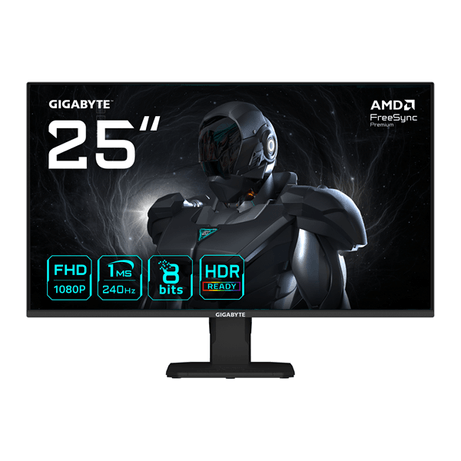 MONITOR GIGABYTE 25" GS25F2A,SS IPS,1920X1080(FHD),0.09PP,1000:1,1MS,240HZ,2HDMI+1DP,ALTAVOCES - Imagen 1 de 8 MONITOR GIGABYTE 25" GS25F2A,SS IPS,1920X1080(FHD),0.09PP,1000:1,1MS,240HZ,2HDMI+1DP,ALTAVOCES - Imagen 1 de 8