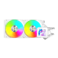 Miniatura 1 de SISTEMA DE REFRIGERACION LIQUIDA MARS GAMING MLVISION240W BLANCO 2x120mm ARGB TPD 500W PANTALLA LCD