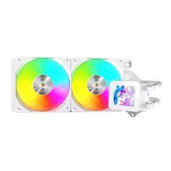 SISTEMA DE REFRIGERACION LIQUIDA MARS GAMING MLVISION240W BLANCO 2x120mm ARGB TPD 500W PANTALLA LCD