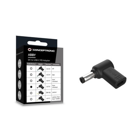 ADAPTADOR TIP CARGADOR CONCEPTRONIC USB-C A DC ASUS/UNIVERSAL 5.5x2.5MM, 18-20V - Imagen 3 de 5 ADAPTADOR TIP CARGADOR CONCEPTRONIC USB-C A DC ASUS/UNIVERSAL 5.5x2.5MM, 18-20V - Imagen 3 de 5
