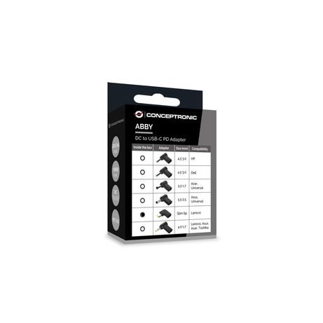 ADAPTADOR TIP CARGADOR CONCEPTRONIC USB-C A DC LENOVO SLIM, 18-20V - Imagen 5 de 5 ADAPTADOR TIP CARGADOR CONCEPTRONIC USB-C A DC LENOVO SLIM, 18-20V - Imagen 5 de 5