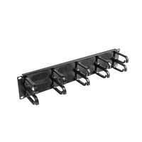 Miniatura 1 de ORGANIZADOR DE CABLES LANBERG 10 ANILLOS 19" 2U TIPO B CON CEPILLO NEGRO