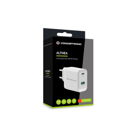 CARGADOR USB-C CONCEPTRONIC 45W ALTHEA QUICK CHARGE 3.0 PD PPS 1xUSB-C 1xUSB-A - Imagen 2 de 6 CARGADOR USB-C CONCEPTRONIC 45W ALTHEA QUICK CHARGE 3.0 PD PPS 1xUSB-C 1xUSB-A - Imagen 2 de 6
