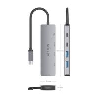 Miniatura 5 de AISENS USB C Dock 5 en 1  USB C a 1xHDMI 2xUSB A 1xUSB C 1xUSB C PD  Gris  15cm