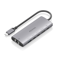 Miniatura 1 de AISENS USB C Dock 6 en 1  USB C a 1xHDMI  1xRJ45  1xUSB A 10G  2xUSB C 10G  1xUSB C PD  Gris  20cm