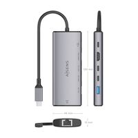 Miniatura 5 de AISENS USB C Dock 6 en 1  USB C a 1xHDMI  1xRJ45  1xUSB A 10G  2xUSB C 10G  1xUSB C PD  Gris  20cm