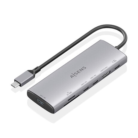 AISENS USB C Dock 7 en 1 USB C a 1xHDMI 1xUSB A 10G 2xUSB C 10G 1xSD 1xMicroSD 1xUSB C PD 100W Gris 20cm - Imagen 1 de 8 AISENS USB C Dock 7 en 1 USB C a 1xHDMI 1xUSB A 10G 2xUSB C 10G 1xSD 1xMicroSD 1xUSB C PD 100W Gris 20cm - Imagen 1 de 8