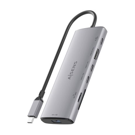 AISENS USB C Dock 7 en 1 USB C a 1xHDMI 1xUSB A 10G 2xUSB C 10G 1xSD 1xMicroSD 1xUSB C PD 100W Gris 20cm - Imagen 4 de 8 AISENS USB C Dock 7 en 1 USB C a 1xHDMI 1xUSB A 10G 2xUSB C 10G 1xSD 1xMicroSD 1xUSB C PD 100W Gris 20cm - Imagen 4 de 8
