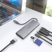Miniatura 7 de AISENS USB C Dock 7 en 1  USB C a 1xHDMI  1xUSB A 10G  2xUSB C 10G  1xSD  1xMicroSD  1xUSB C PD 100W  Gris  20cm