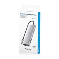 Miniatura 8 de AISENS USB C Dock 7 en 1  USB C a 1xHDMI  1xUSB A 10G  2xUSB C 10G  1xSD  1xMicroSD  1xUSB C PD 100W  Gris  20cm