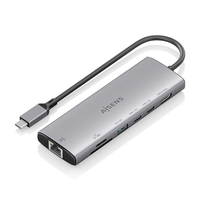 Miniatura 1 de AISENS USB C Dock 7 en 1  USB C a 1xHDMI  1xRJ45  1xUSB A 10G  2xUSB C 10G  1xSD  1xMicroSD  Gris  20cm