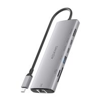 Miniatura 4 de AISENS USB C Dock 7 en 1  USB C a 1xHDMI  1xRJ45  1xUSB A 10G  2xUSB C 10G  1xSD  1xMicroSD  Gris  20cm