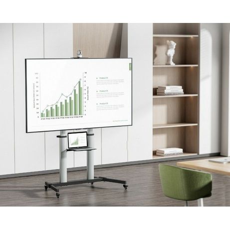 SOPORTE DE SUELO CON RUEDAS EQUIP PARA PANTALLAS DE 60-100" COLOR PLATA Max.VESA 1000x400 - Imagen 6 de 8 SOPORTE DE SUELO CON RUEDAS EQUIP PARA PANTALLAS DE 60-100" COLOR PLATA Max.VESA 1000x400 - Imagen 6 de 8