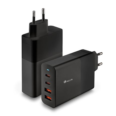 CARGADOR DE PARED NGS ULTRARRAPIDO DE 100W GaN CON 2xUSB-C PD 2xUSB-A - Imagen 2 de 5 CARGADOR DE PARED NGS ULTRARRAPIDO DE 100W GaN CON 2xUSB-C PD 2xUSB-A - Imagen 2 de 5